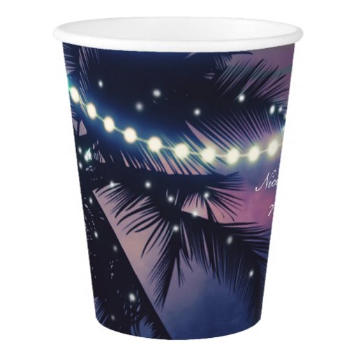 Enchanted Night Sky Evening Beach Lights Wedding Paper Cup | Zazzle