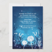 Enchanted Night Sky Stars & Foliage Blue Wedding Invitation (Back)