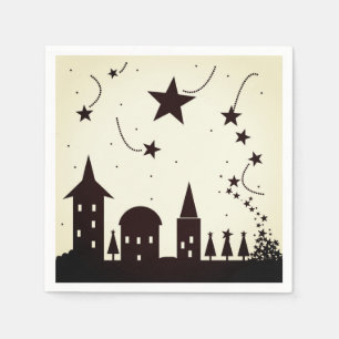 Enchanted night skyline napkins