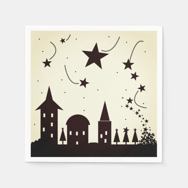 Enchanted night skyline napkins (Front)
