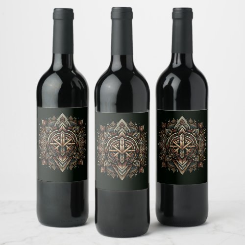 Enchanted Norse Legends Viking shield Wine Label