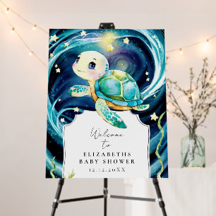 Enchanted Ocean Turtle Baby Shower Welcome Sign