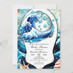 Enchanted Ocean Waves Baby Shower Invitation
