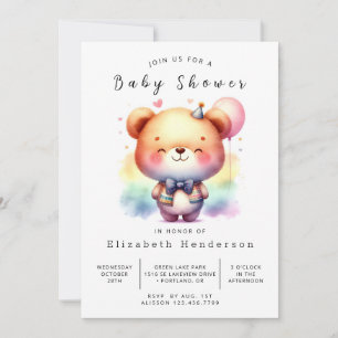 Enchanted Online Bear Baby Shower Invitation
