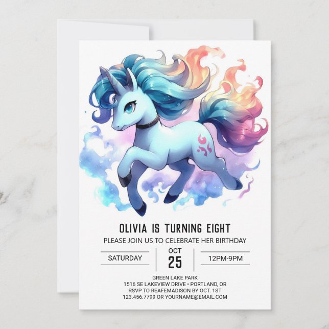 Enchanted Online Horse Birthday Invitation (Front)