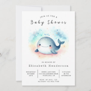 Enchanted Online Whale Baby Shower Invitation
