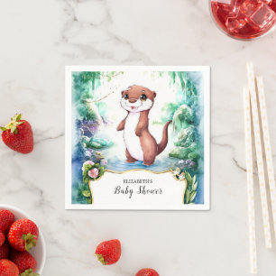 Enchanted Otter Baby Shower Napkins
