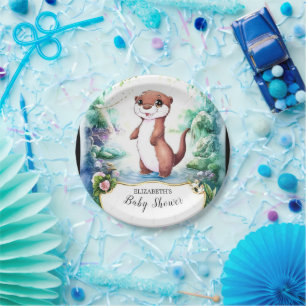 Enchanted Otter Baby Shower Paper Plates