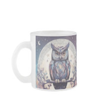 Enchanted Owl Full Moon White Mug - 15 oz