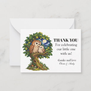 Enchanted Owl Under the Moonlight Thank You Note Card