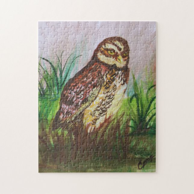 Enchanted Owl Watercolor Art Jigsaw Puzzle (Vertical)