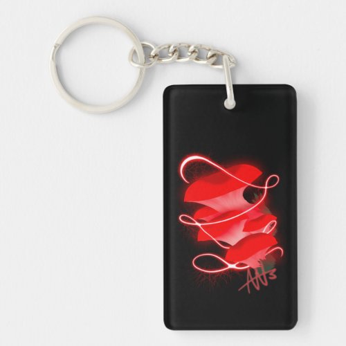 Enchanted Oyster Glowing Red Mushroom Acrylic Keychain