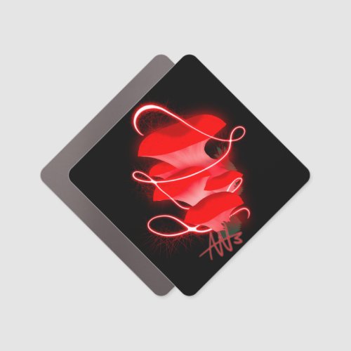 Enchanted Oyster Glowing Red Mushroom Car Magnet