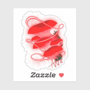 Enchanted Oyster Glowing Red Mushroom Custom-Cut Sticker