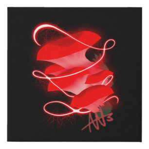 Enchanted Oyster Glowing Red Mushroom Faux Canvas Print