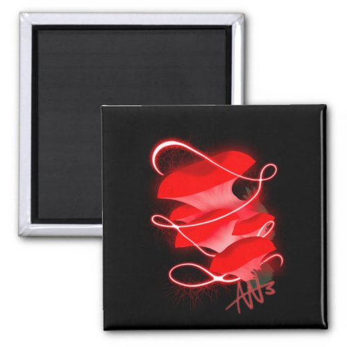 Enchanted Oyster Glowing Red Mushroom Magnet