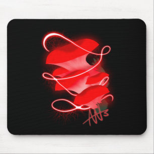 Enchanted Oyster Glowing Red Mushroom Mouse Pad