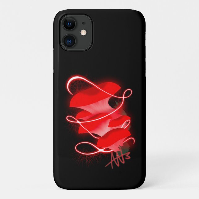 Enchanted Oyster Glowing Red Mushroom Phone Case (Back)