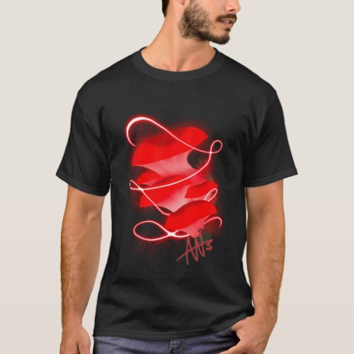 Enchanted Oyster Glowing Red Mushroom T_Shirt