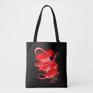 Enchanted Oyster Glowing Red Mushroom Tote Bag