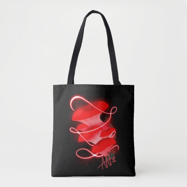 Enchanted Oyster Glowing Red Mushroom Tote Bag (Front)