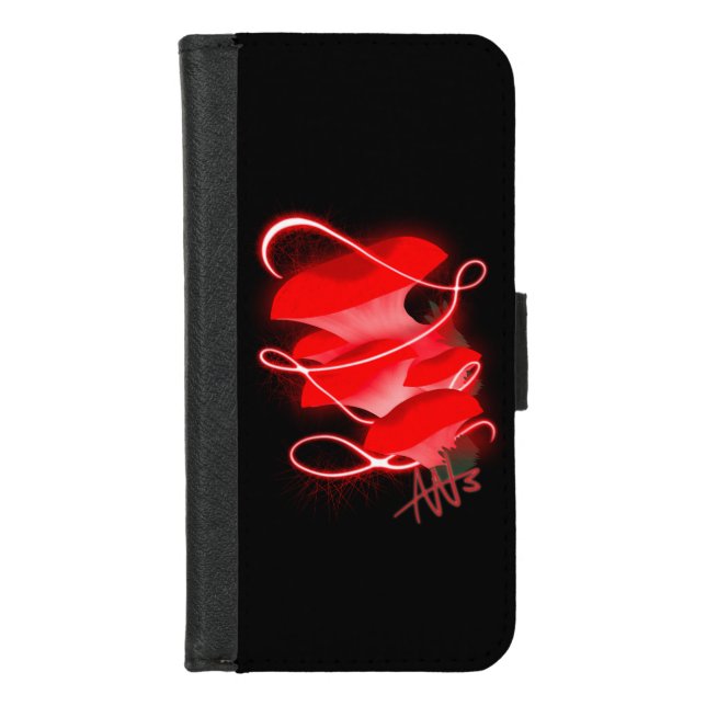 Enchanted Oyster Glowing Red Mushroom Wallet Case (Front)
