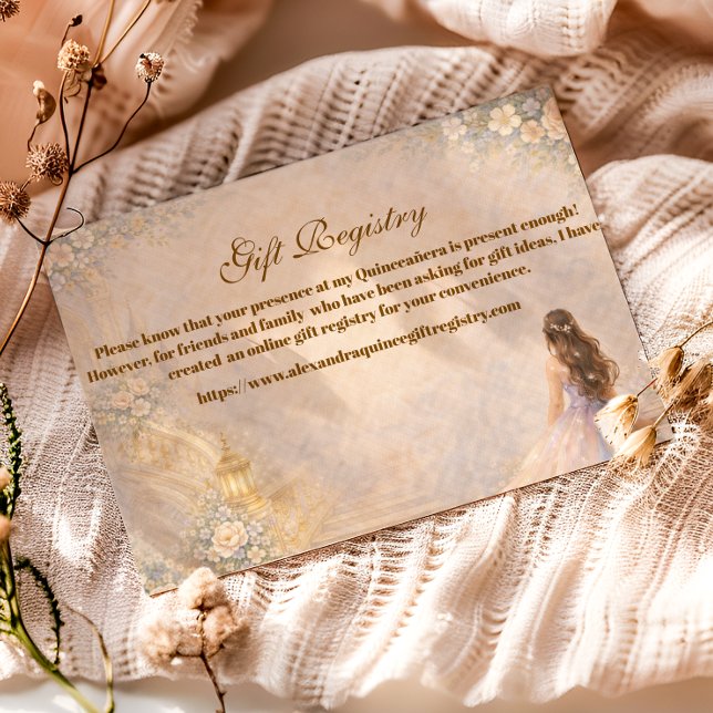 Enchanted Palace Fairytale Quinceañera Enclosure Card (Creator Uploaded)