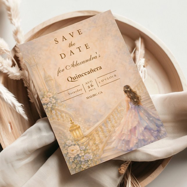 Enchanted Palace Fairytale Quinceañera Save The Date (Creator Uploaded)