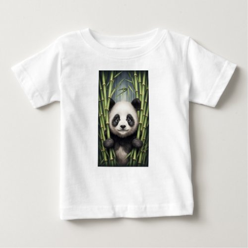  Enchanted Panda A Bamboo Peek Baby T_Shirt