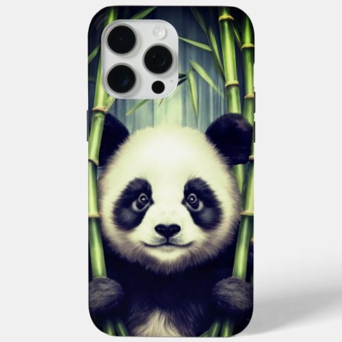 Enchanted Panda A Bamboo Peek iPhone 15 Pro Max Case