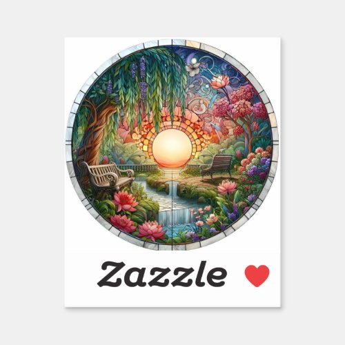 Enchanted Park Stained Glass Mosaic  Sticker