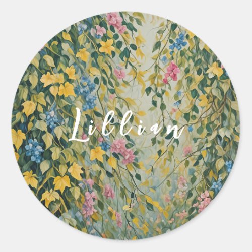 Enchanted Passage Pastel Secret Garden Classic Round Sticker