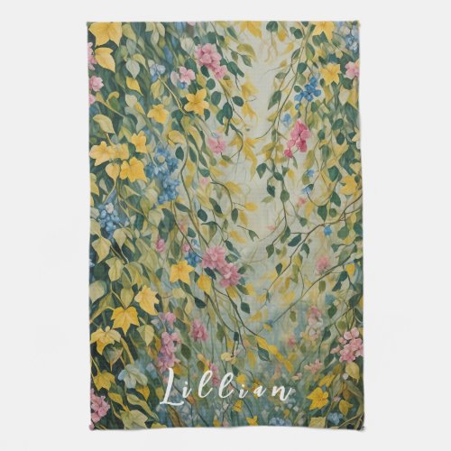 Enchanted Passage Pastel Secret Garden Kitchen Towel