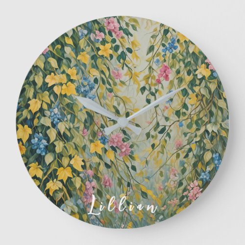 Enchanted Passage Pastel Secret Garden Large Clock
