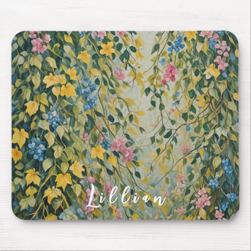 Enchanted Passage Pastel Secret Garden Mouse Pad