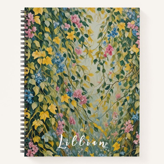 Enchanted Passage: Pastel Secret Garden Notebook (Front)