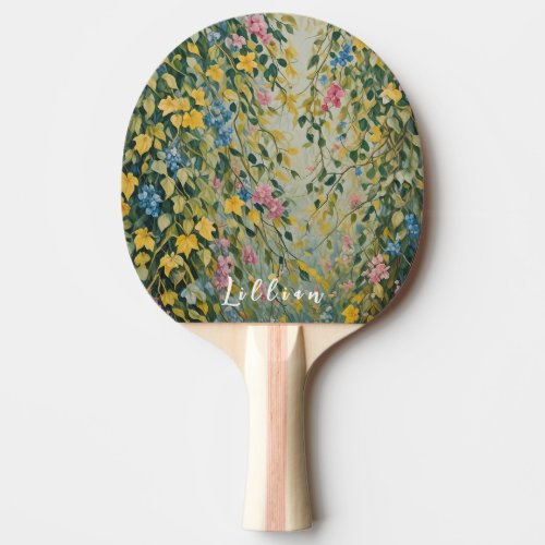 Enchanted Passage Pastel Secret Garden Ping Pong Paddle