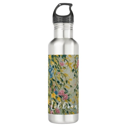 Enchanted Passage Pastel Secret Garden Stainless Steel Water Bottle