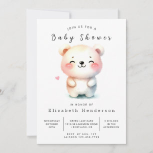 Enchanted Pastel Bear Baby Shower Invitation