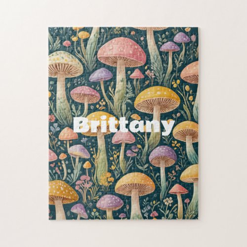 Enchanted Pastel Fairytale Mushrooms Jigsaw Puzzle