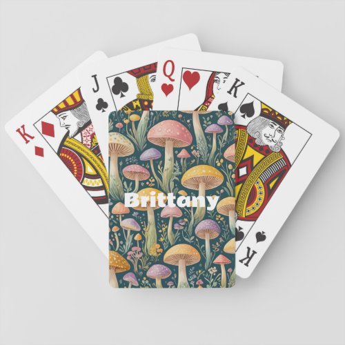 Enchanted Pastel Fairytale Mushrooms Playing Cards