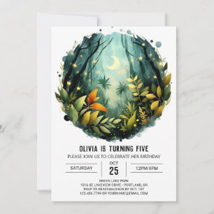 Enchanted Pastel Nature Woodland Birthday Invitation