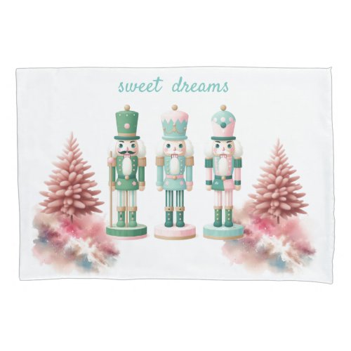 Enchanted Pastel Nutcrackers Watercolor Nature Pillow Case