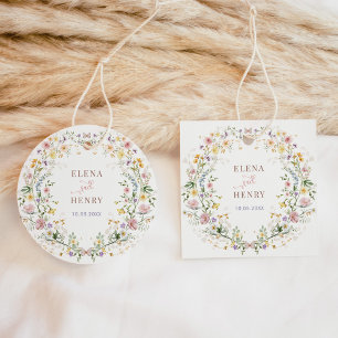 Enchanted Pastel Wildflower Garden Wedding Favor Tags