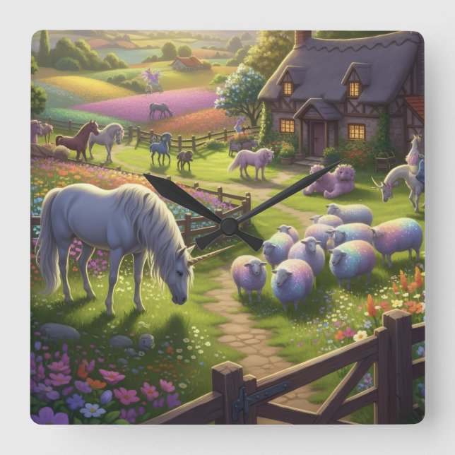 Enchanted pastures wall clock (Front)