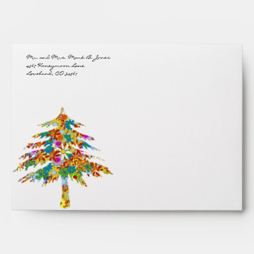 Enchanted Pine Tree Forest Wedding Envelope