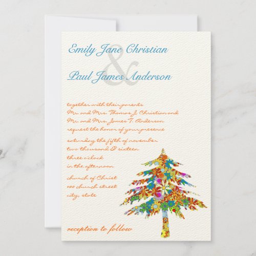 Enchanted Pine Tree Forest Wedding Invitation