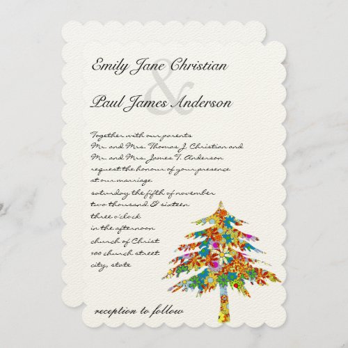 Enchanted Pine Tree Forest Wedding Invitation