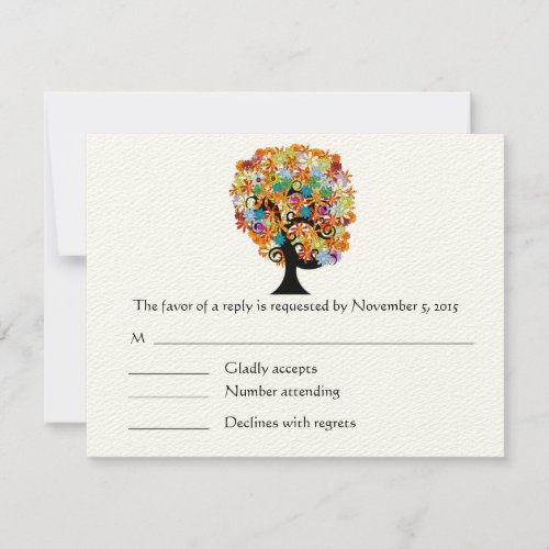 Enchanted Pine Tree Forest Wedding RSVP Card