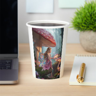 Enchanted Pink Fairy Mushroom Paper Cup